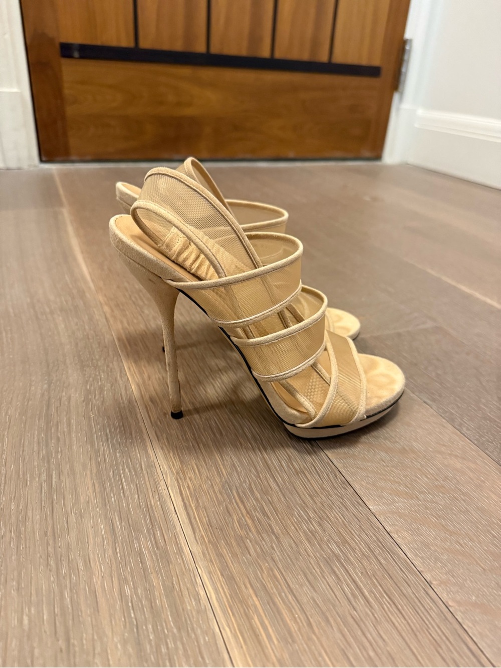 Gucci Nude Multi-Strap Stiletto Mules